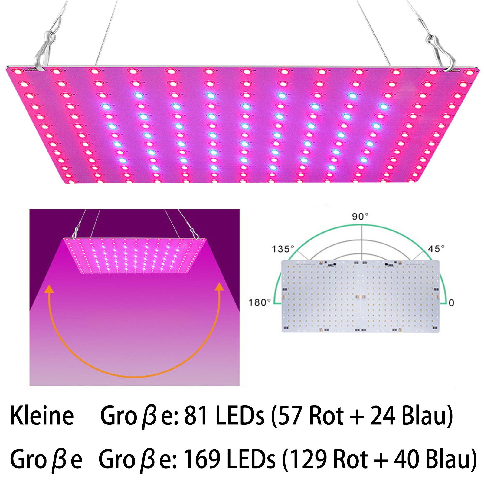 Qualra Pflanzenlampe 81-312LEDs LED Pflanzenlampe Vollspektrum Grow Lampe m günstig online kaufen