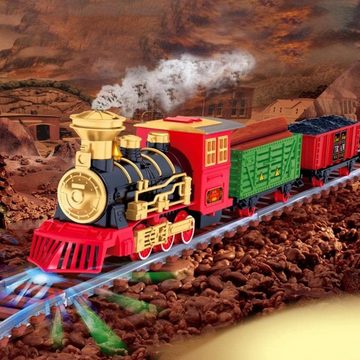 yozhiqu Spielzeug-Zug Elektrische Eisenbahn, sprühbar, mit Licht und Musik, Spielzeug, Entdecken Sie eine lustige Welt aus Lichtern,und Spielen für Kinder.