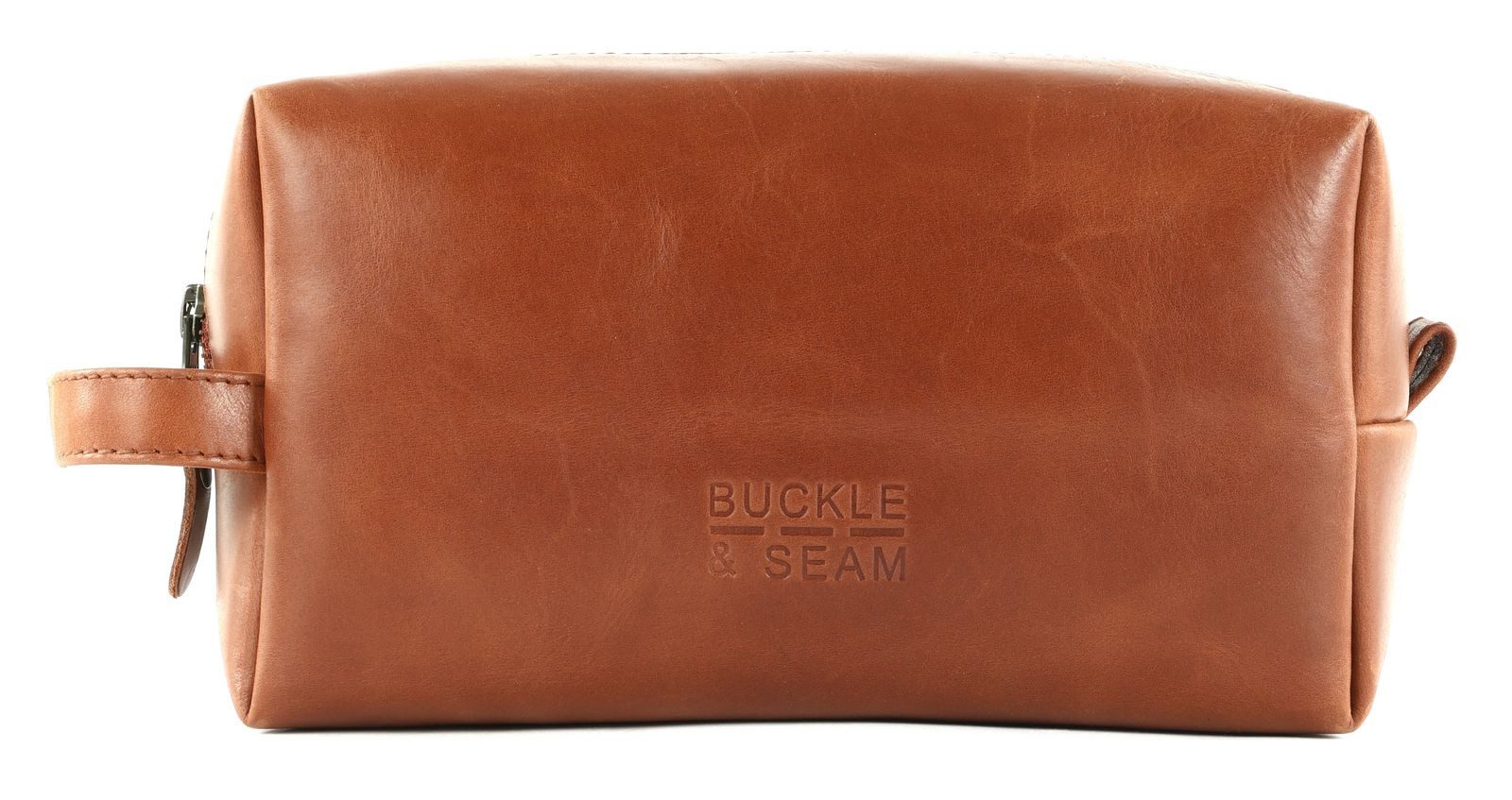 Buckle & Seam Kulturbeutel Blu Washbag, aus echtem Rindsleder