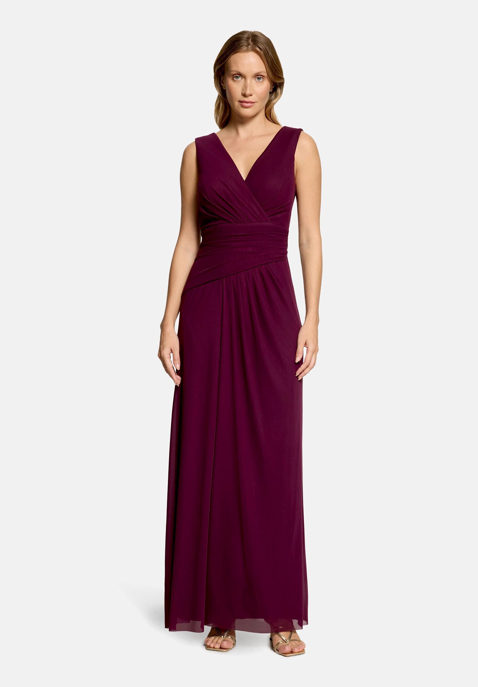 Vera Mont Abendkleid Damen mit V-Ausschnitt Falten