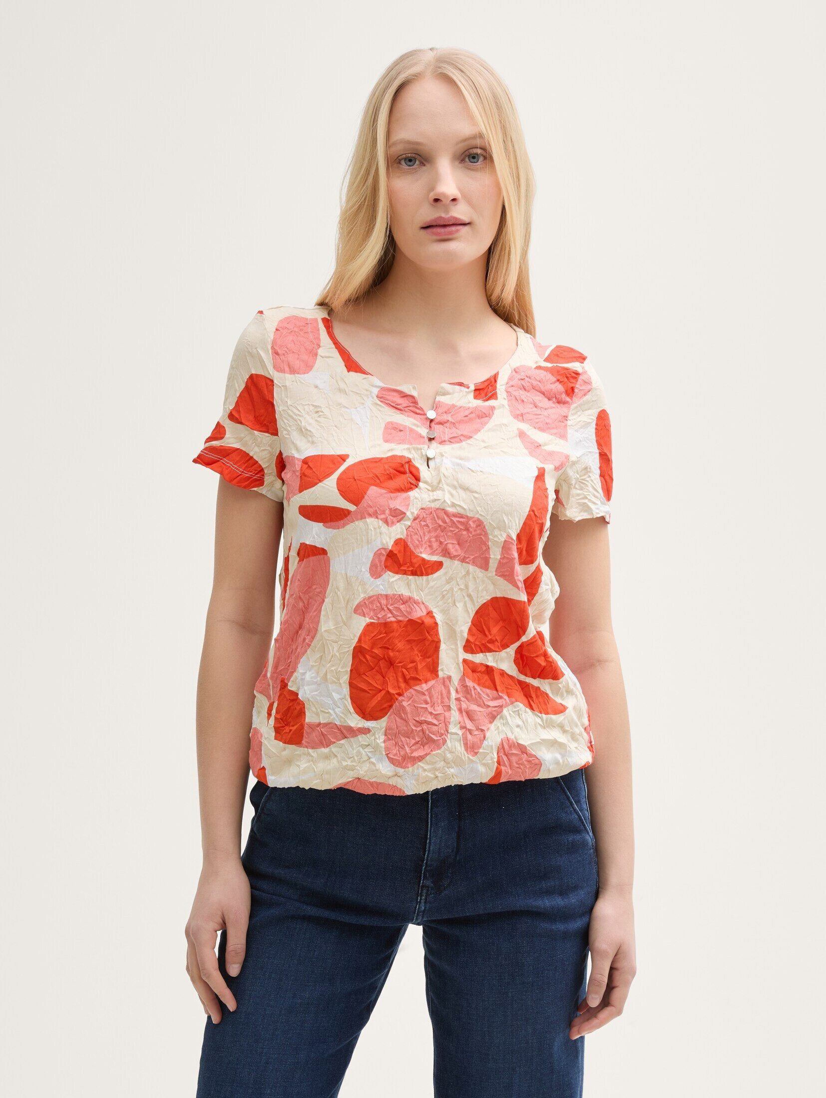 TOM TAILOR T-Shirt mit All-Over Print günstig online kaufen