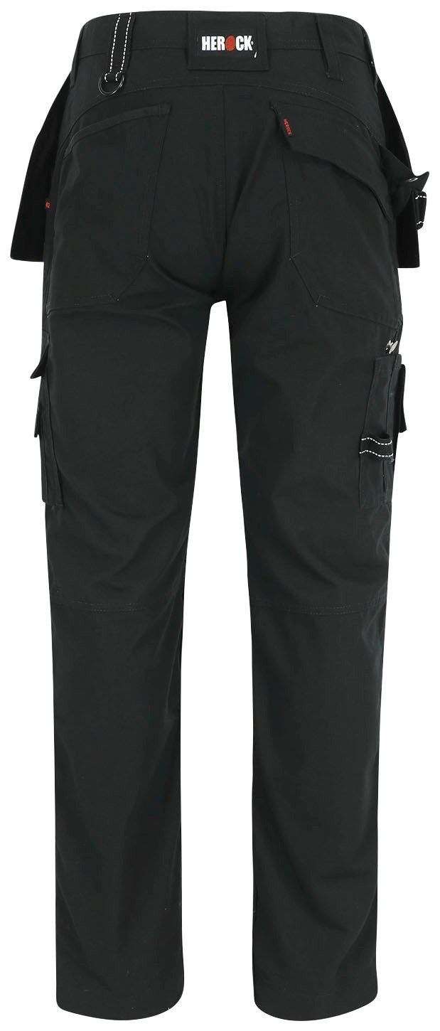 Hose Taschen robust, Wasserabweisend, 11 SHORTLEG Arbeitshose Dagan schwarz (inkl. Kurzgröße Nageltaschen), Herock