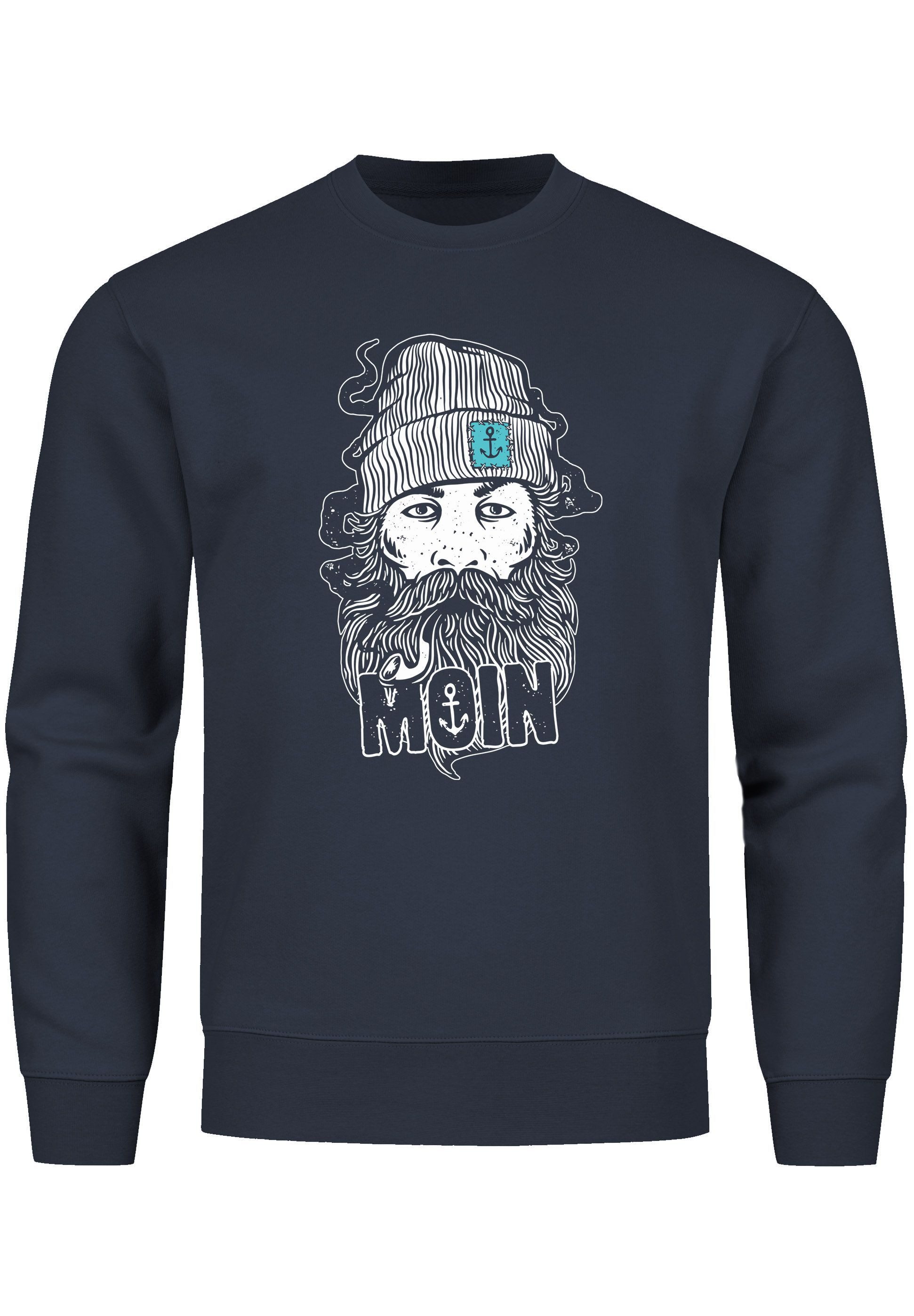 Neverless Sweatshirt Sweatshirt Herren Moin Kapitän Bart Anker Nordisch Ham günstig online kaufen