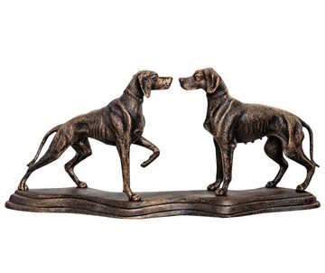 Aubaho Dekofigur Eisenfigur Hund Jagdhund Figur Skulptur Eisen Antik-Stil - 49cm