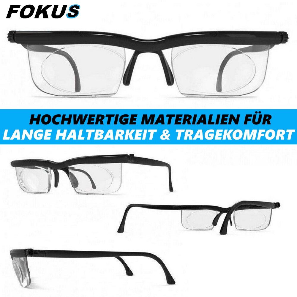 bis Brille Lesebrille Brille einstellbare +3 FOKUS Dioptrien, individuell einstellbar Glass Verstellbare -6 Lens MAVURA Ad