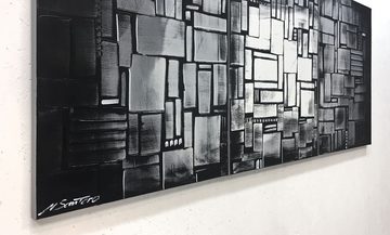 WandbilderXXL Gemälde Layered Light 150 x 70 cm, Abstraktes Gemälde, handgemaltes Unikat