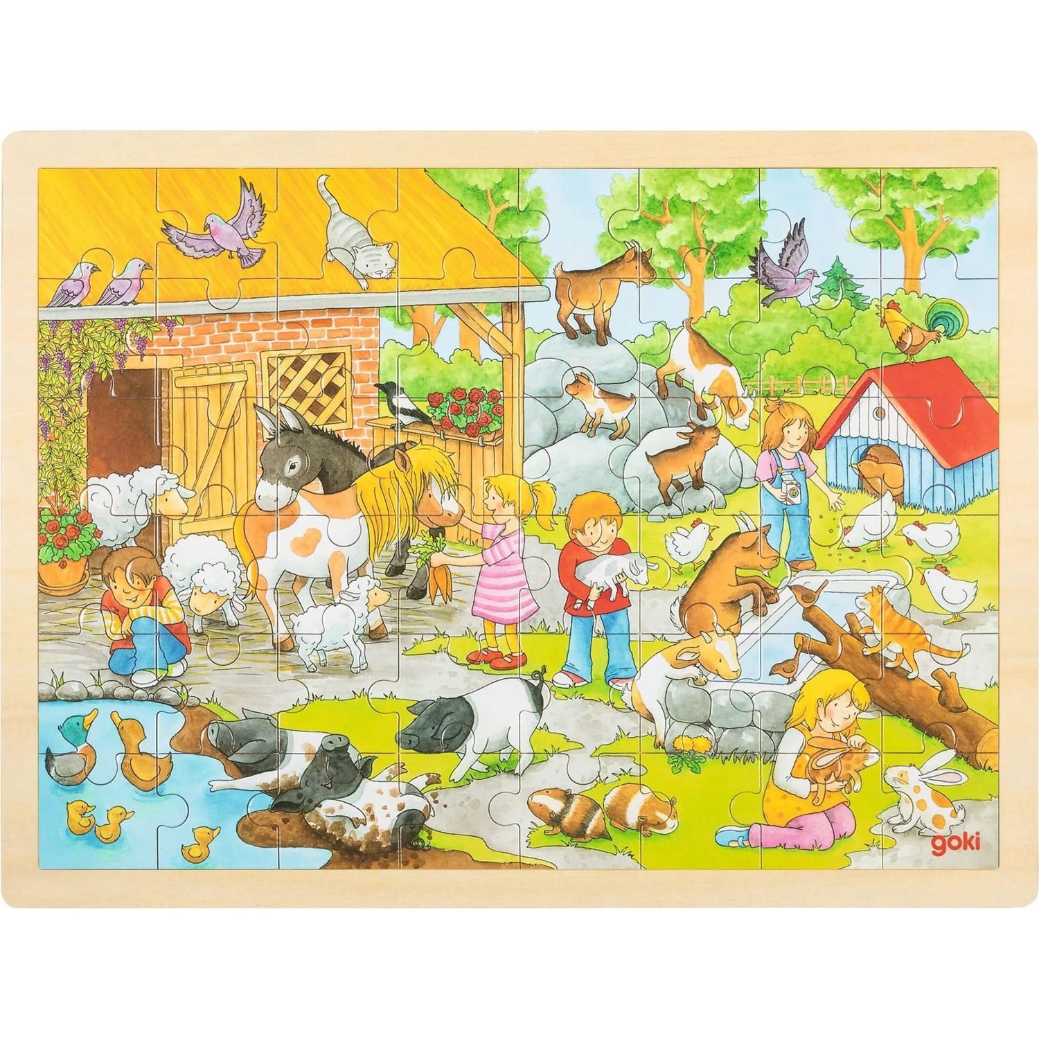 Gollnest & Kiesel Puzzle Einlegepuzzle Streichelzoo, 48 Puzzleteile