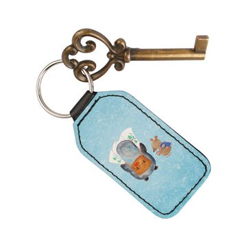 Mr. & Mrs. Panda Schlüsselanhänger Pinguin & Maus Wanderer - Eisblau - Geschenk, Schlüsselanhänger, Tasc (1-tlg), Liebevolle Motive