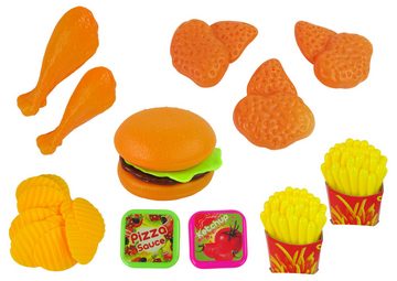 LEAN Toys Kinder-Küchenset Lebensmittelset Fast Food Café Küchenset Hähnchen Gebäck Torte Kekse