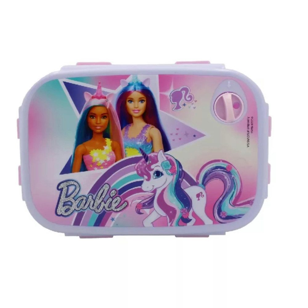 Barbie Lunchbox Barbie and Friends 2 tlg Kinder Set Brotdose Trinkbecher 260 ml, (Spar-Set, 2-tlg)