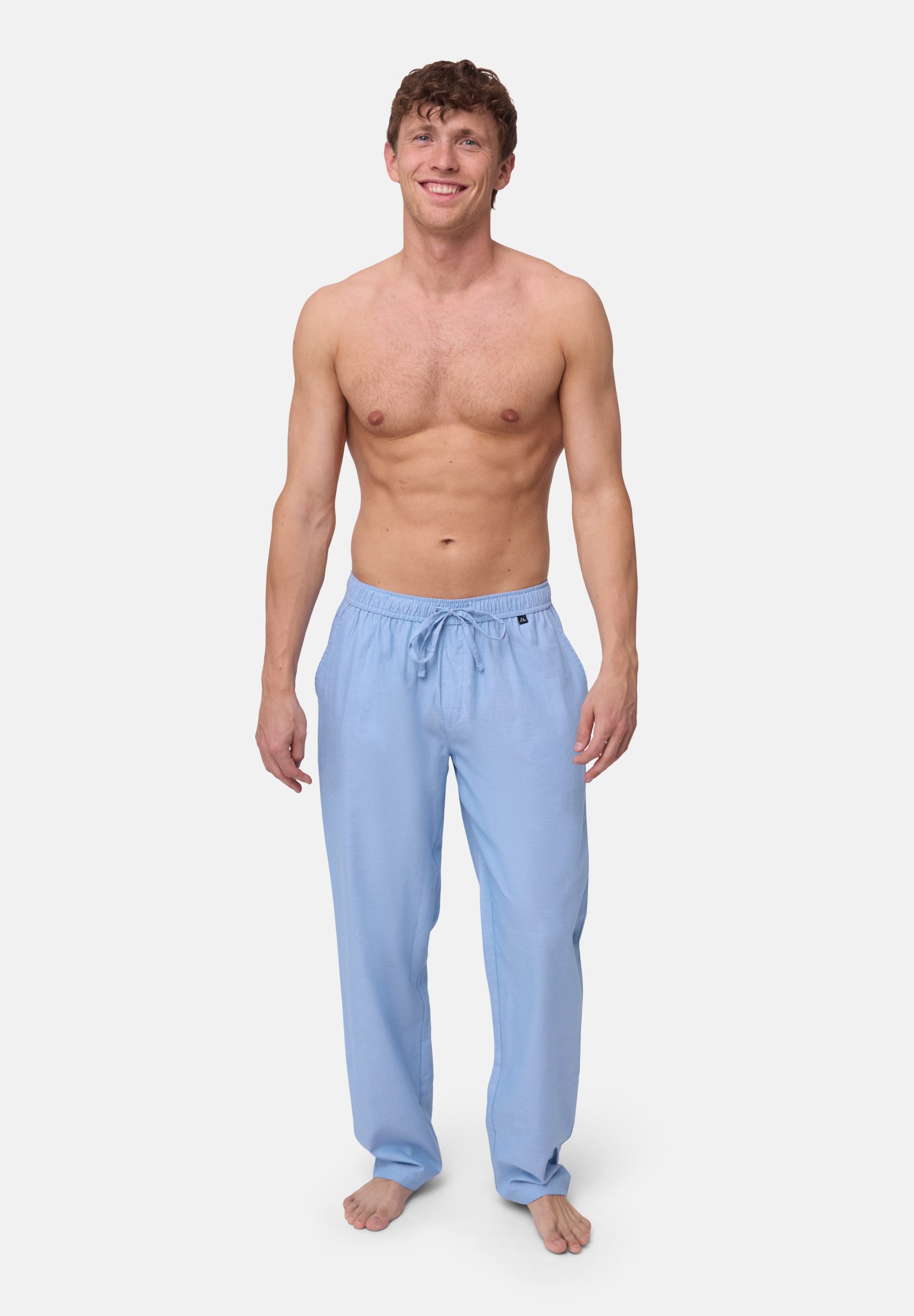 DANISH ENDURANCE Pyjamahose Pyjama Herren Schlafanzug aus Baumwolle, weiche Lounge-Hose mit Taschen