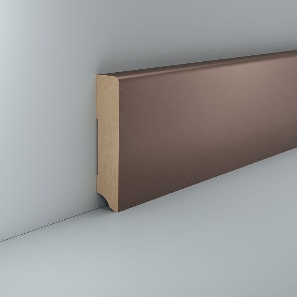 Südbrock Sockelleiste Metallic 19 x 96 mm Bronze Dekor MDF foliert Fußleiste, L: 250 cm, H: 9.6 cm, 1-St.