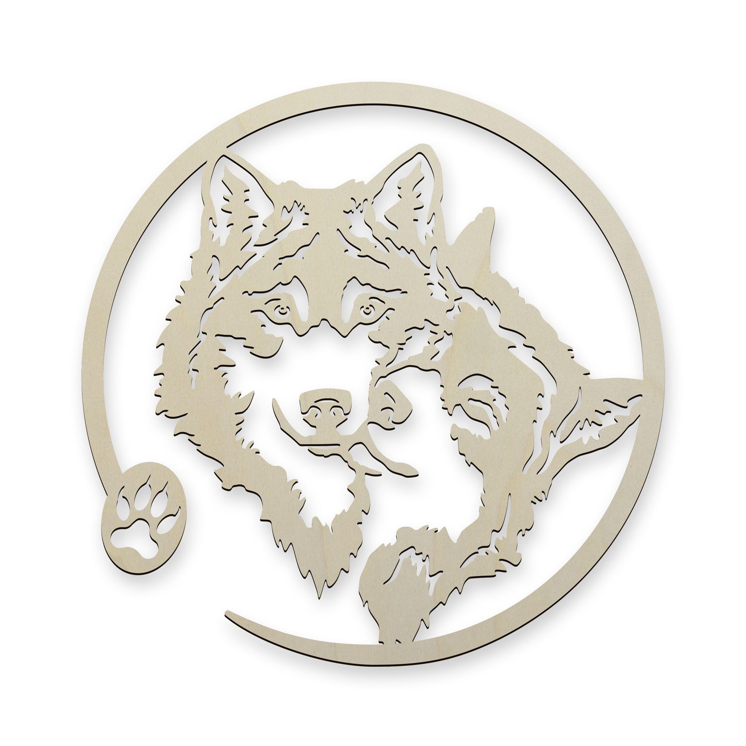 Namofactur 3D-Wandtattoo Wolf Paar Wand Deko Holz Wandtattoo, Geschenk für Wolf Fan