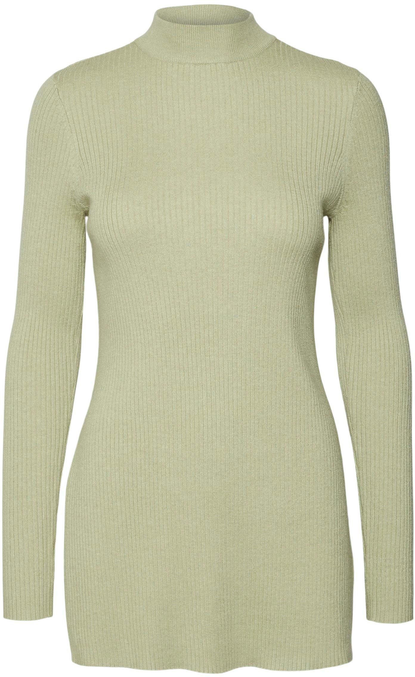 Vero Moda Stehkragenpullover VMGOLDRIB LS LONG HIGHNCK SLIT PULLOVER