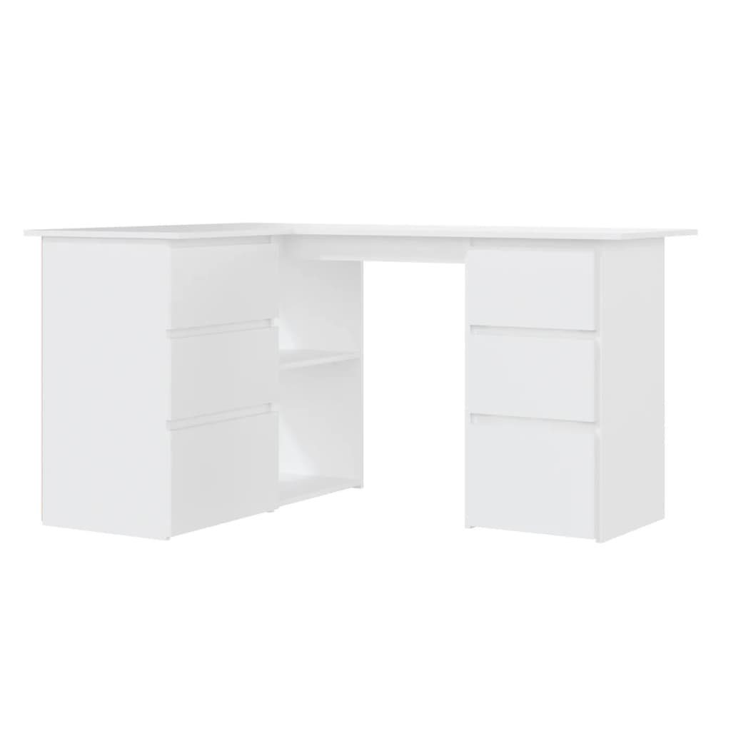 Bürotisch,145x100x76 Winkelschreibtisch, cm Weiß DOTMALL Computertisch, Eckschreibtisch Homeoffice,