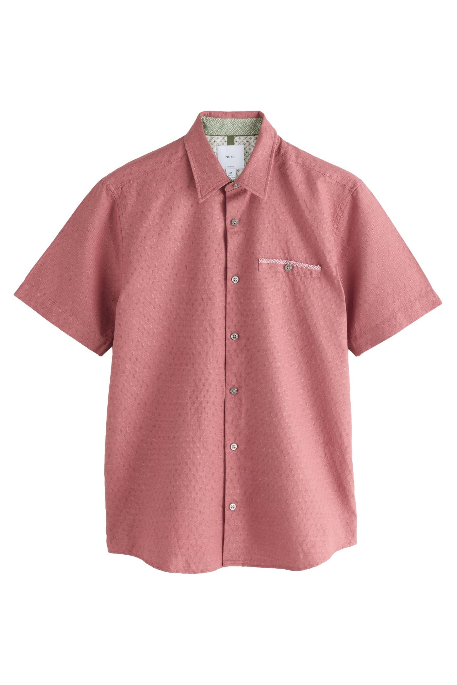 Next Kurzarmhemd Slim Fit Kurzarmhemd, Baumwoll-Leinenmischgewebe (1-tlg)