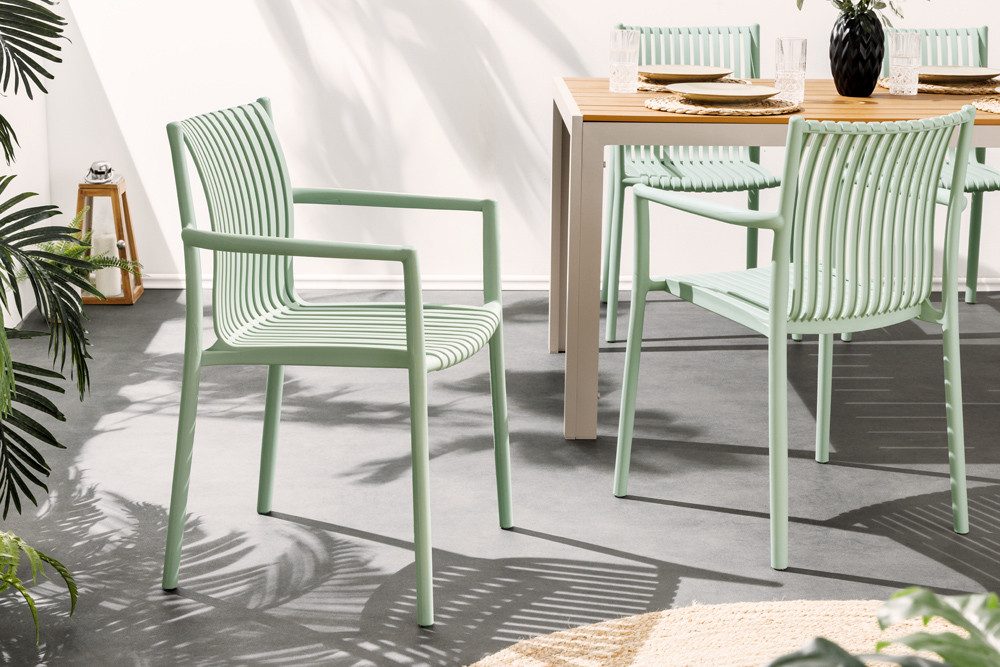 riess-ambiente Gartenstuhl STUDIO ITALIA salbei · wetterfester Stapelstuhl für In-/Outdoor (Einzelartikel, 1 St), pflegeleichter Balkonstuhl · leichtes Design · stabil · für Terrasse
