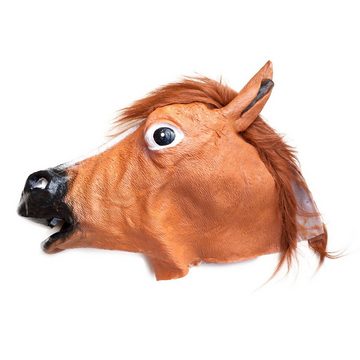 Goods+Gadgets Kostüm Pferdemaske Tier-Maske aus Latex Fancy Dress, Karneval & Halloween Pferde Kostüm