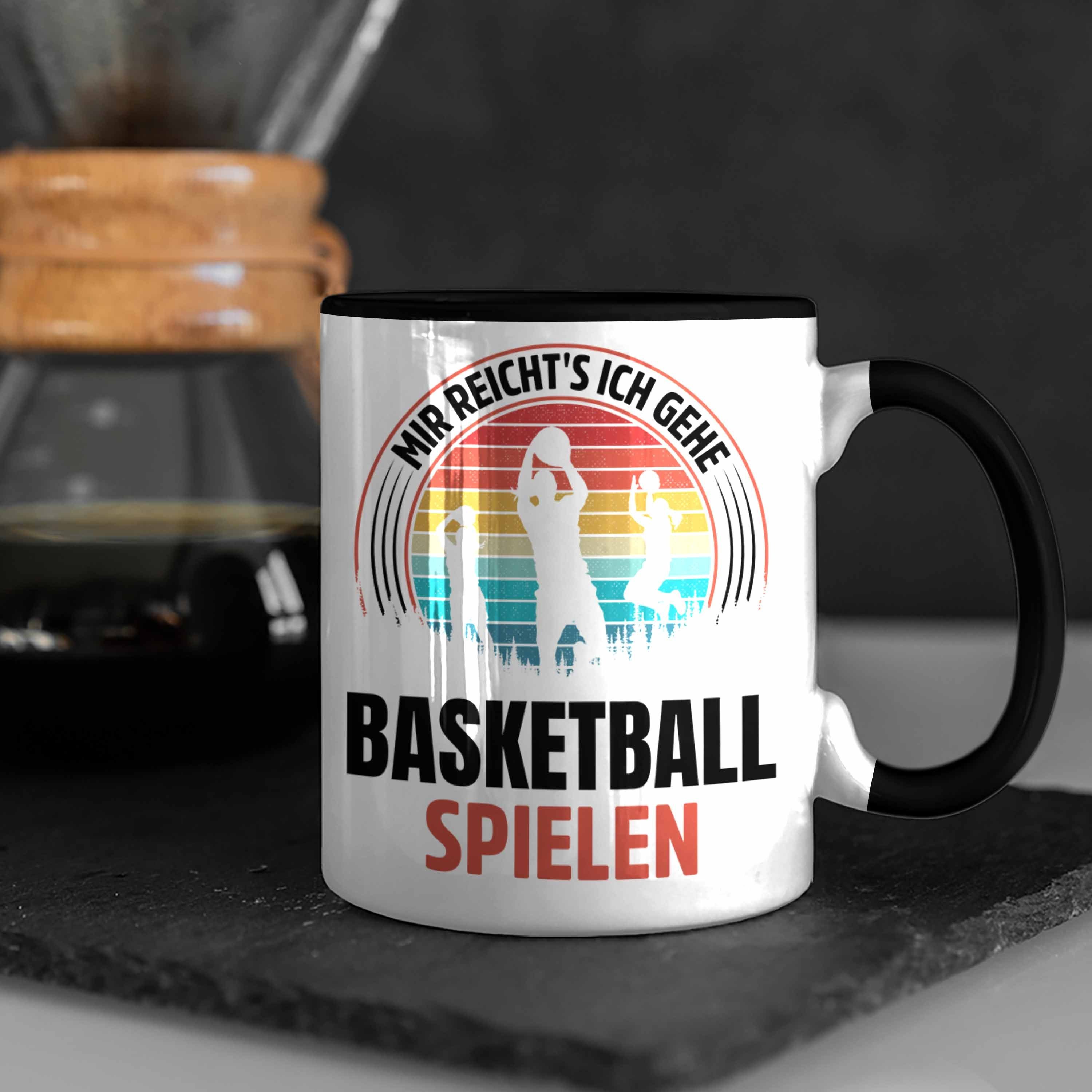 Trendation Tasse Mädchen Basketballspielerin Geschenkidee Basketball Frauen Tasse Schwarz
