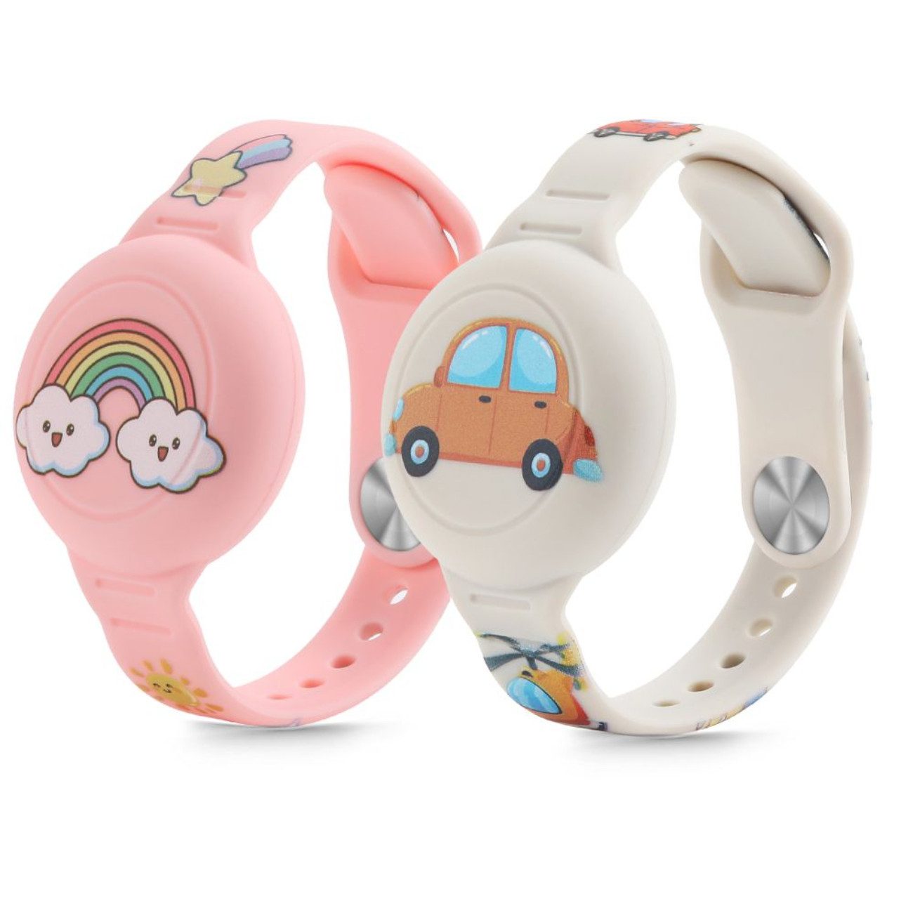 TECH PROTECT Armband (2er-Pack Kinderarmbänder mit AirTag-Halterung), Kinderarmband mit AirTag-Halterung und buntem Design