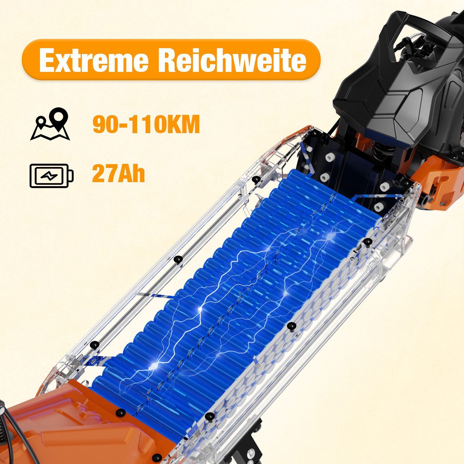 RCB TECH E-Scooter D7/D7PRO ABE,90-120KM Reichweite,10"mit Straßenzulassung Elektroroller, 500 W, 20,00 km/h, Spitzenleistung: 1000 W, mit APP