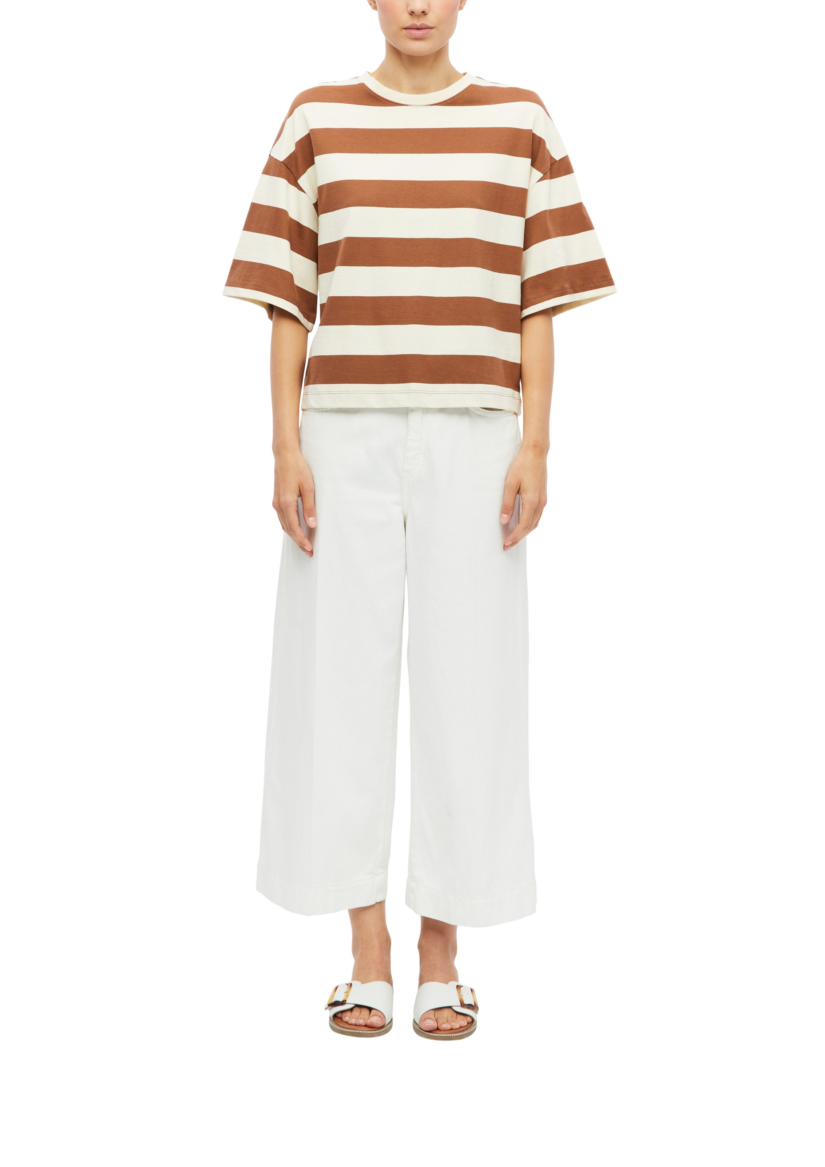s.Oliver Kurzarmshirt Gestreiftes Sommershirt / Oversize und kurz