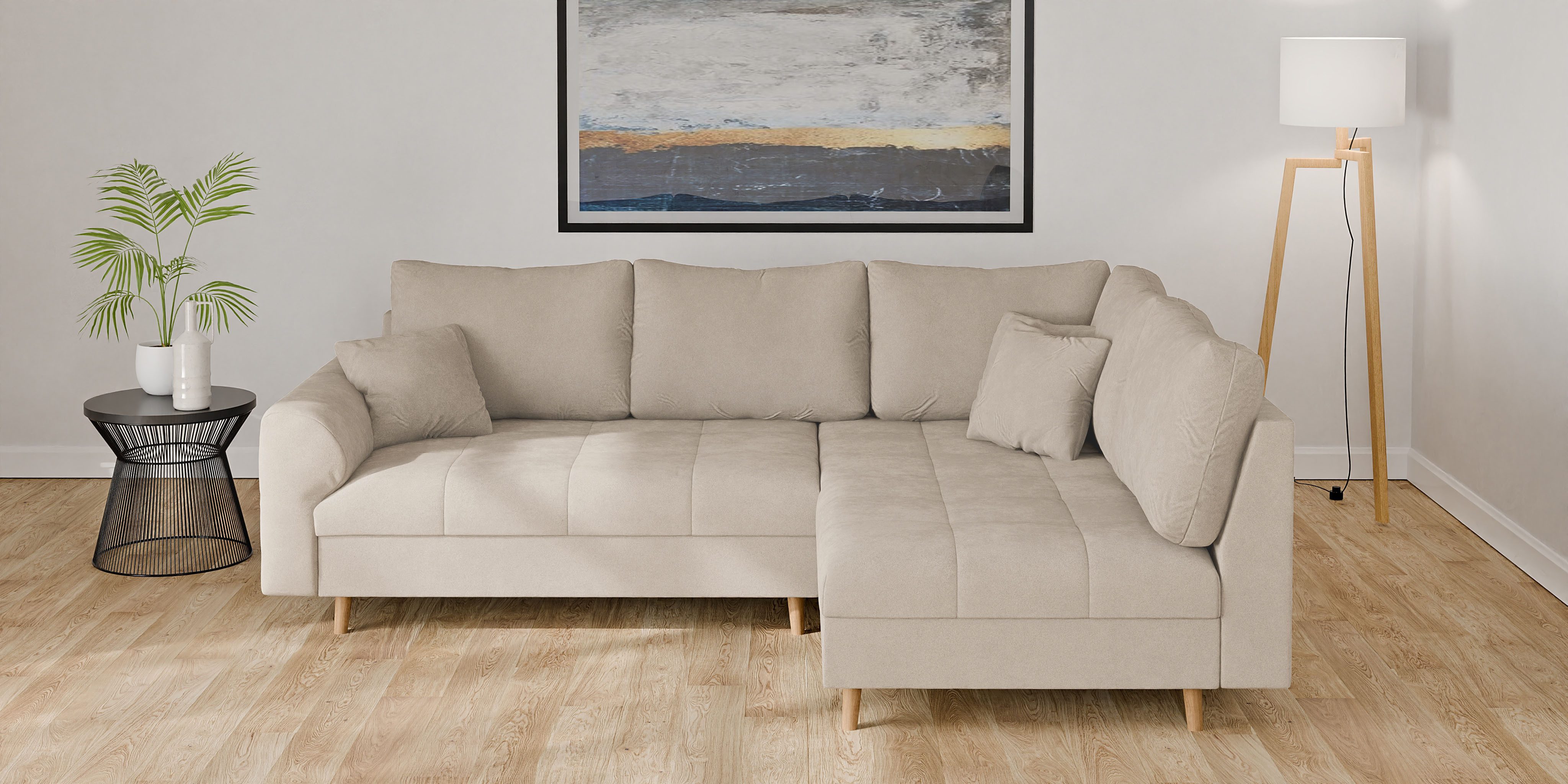 Home affaire Ecksofa CHARRE L-Form mit Ottomane, Maße B/T/H: 231/161/81 cm, günstig online kaufen