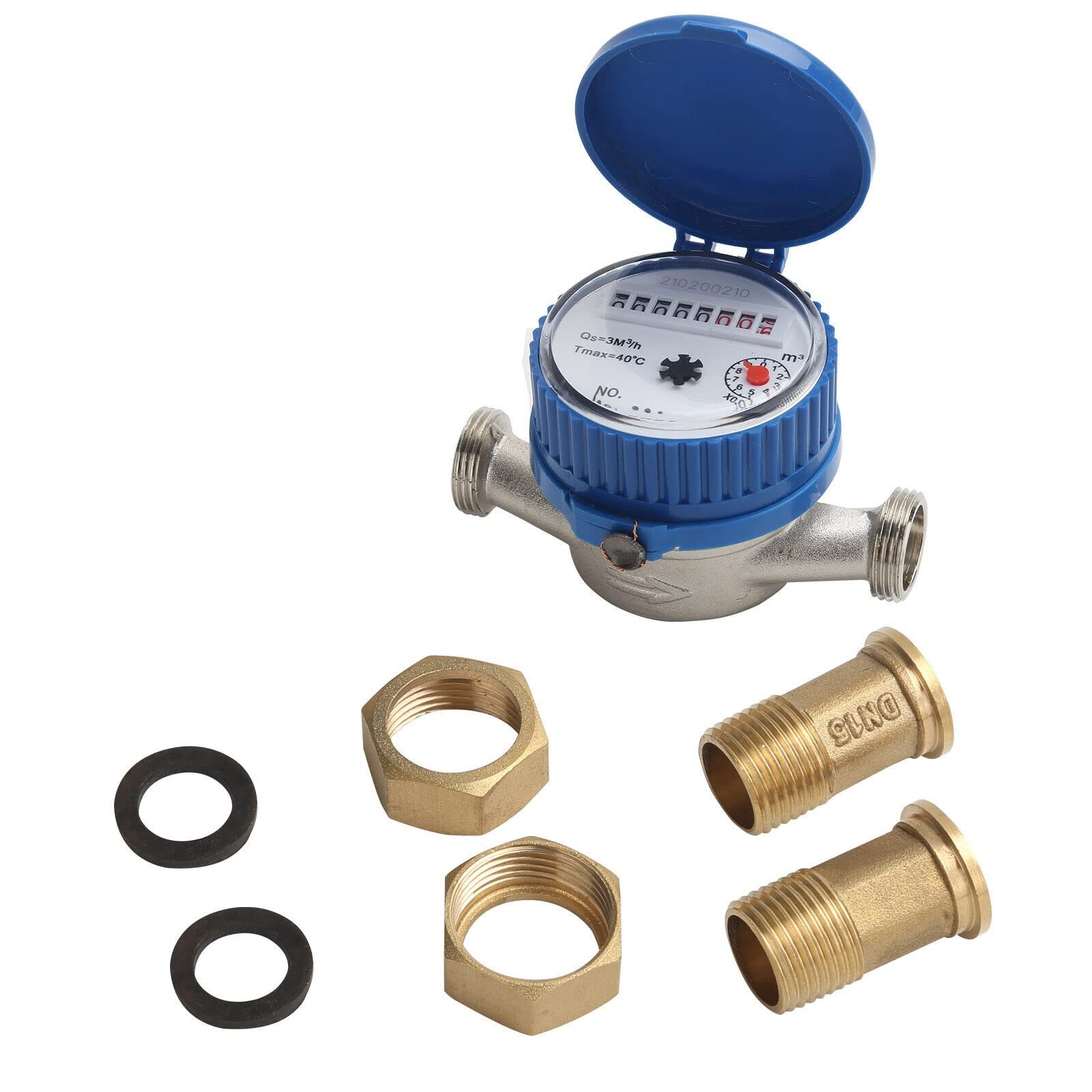 Youyijia Kaltwasserzähler WasserzäHler 1/2" Wasseruhr Garten Geeicht GartenwasserzäHler