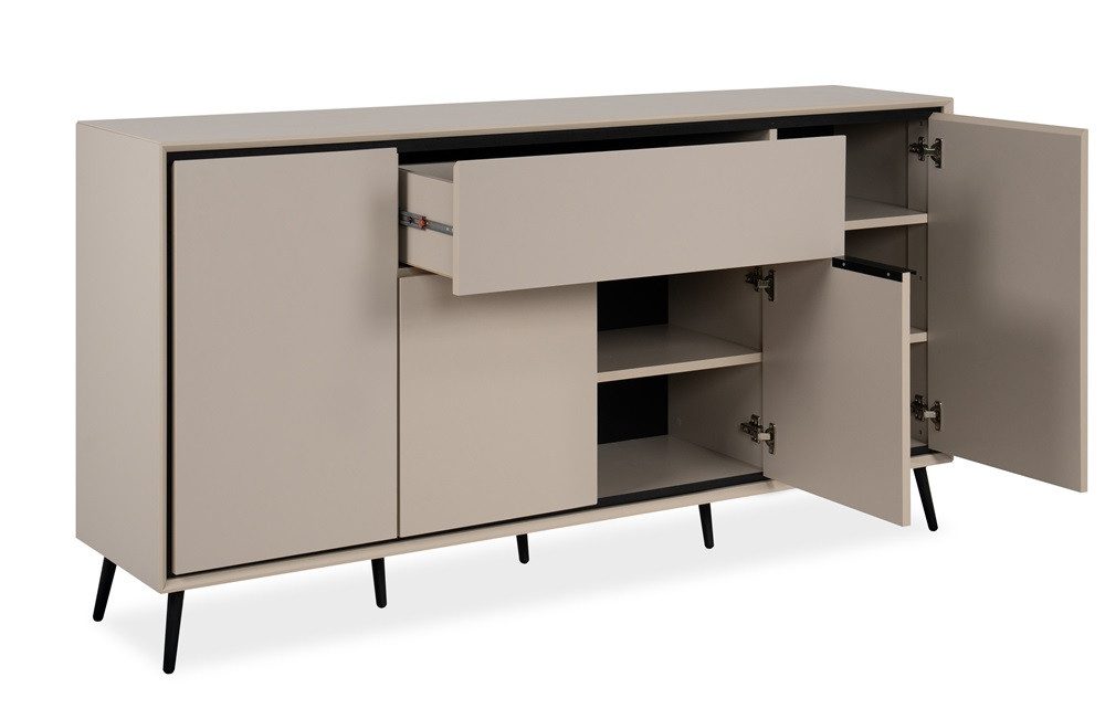 Finori Sideboard Sideboard Arona mit Schubkästen, sand / schwarz