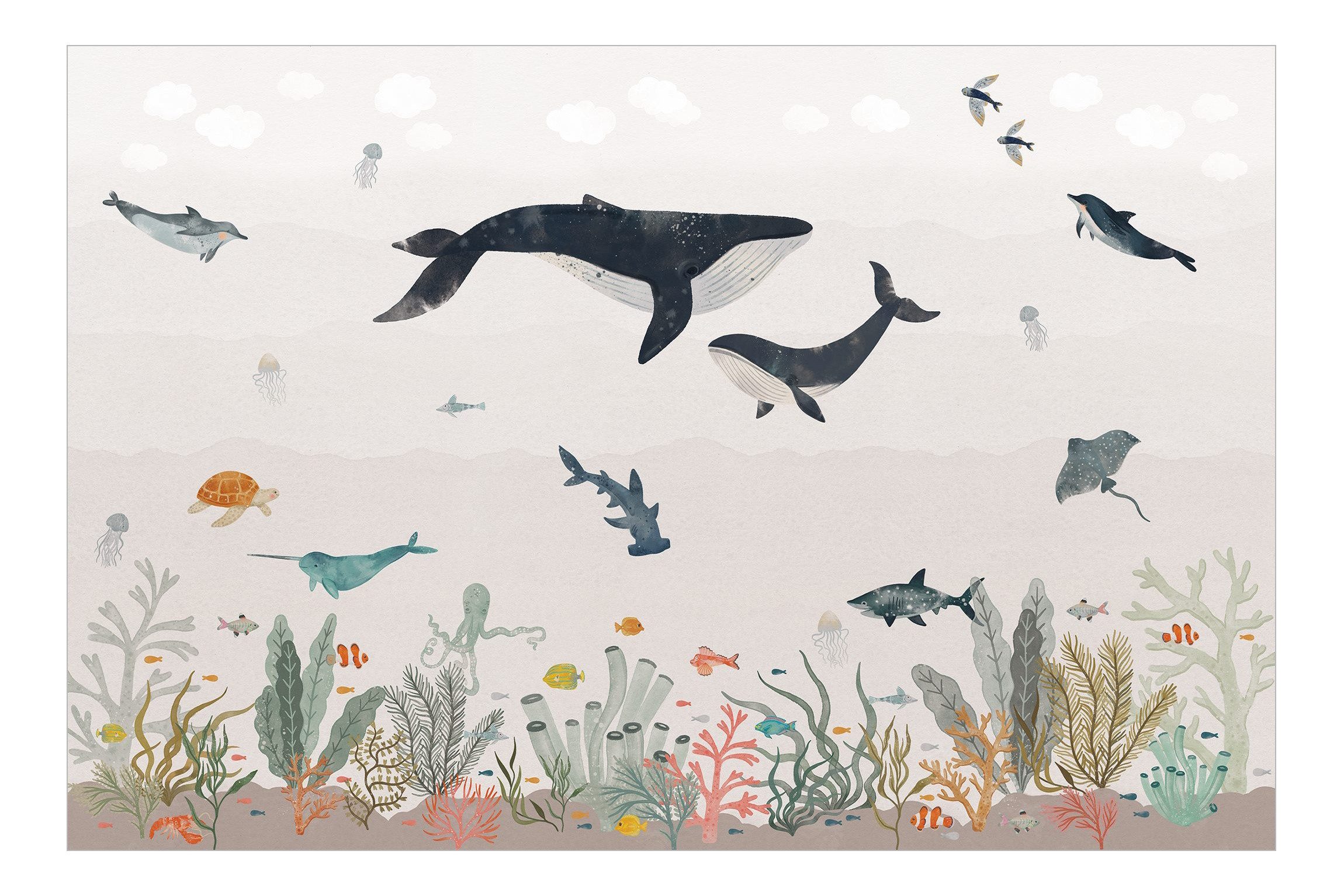 Bilderdepot24 Kindertapete Magische Unterwasserwelt Illustration Kinder Nat günstig online kaufen