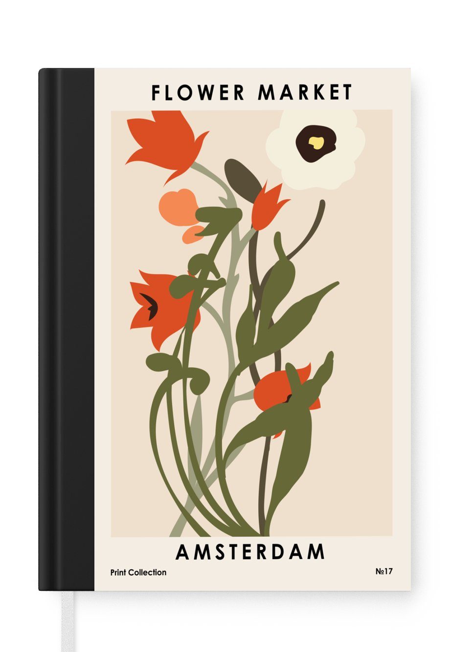 Pastell Amsterdam, Tagebuch, Notizheft, Journal, Zitate Seiten, Haushaltsbuch Notizbuch Merkzettel, - MuchoWow Blumen - Pflanzen A5, - 98 -