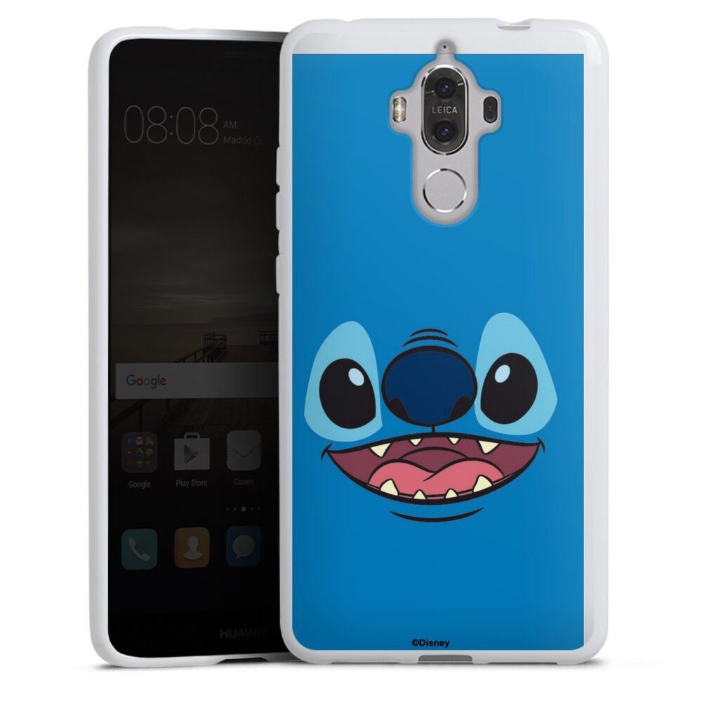 DeinDesign Handyhülle Lilo & Stitch Disney Offizielles Lizenzprodukt Stitch Closeup, Huawei Mate 9 Silikon Hülle Bumper Case Handy Schutzhülle