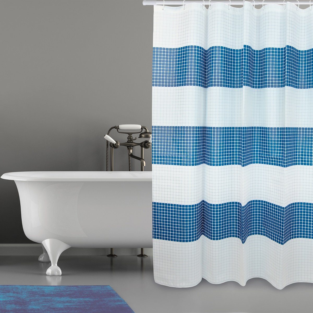 MSV Duschvorhang Cotexsa QUADRO Breite 180 cm, Premium Textil-Duschvorhang, günstig online kaufen