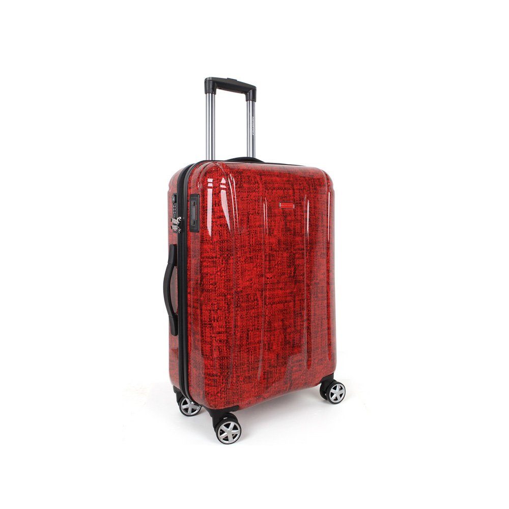NEWCOM Reisetasche Gepäck, leicht,24 Zoll, mit integrierter Digitalwaage, TSA-Schloss rot