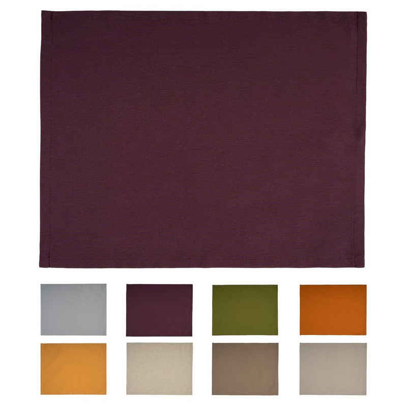 Platzset, Wunschton, beties, (1-St., 1 Stück), Tischset ca. 35x45 cm, unifarben, einfarbig sukkulenten-violet