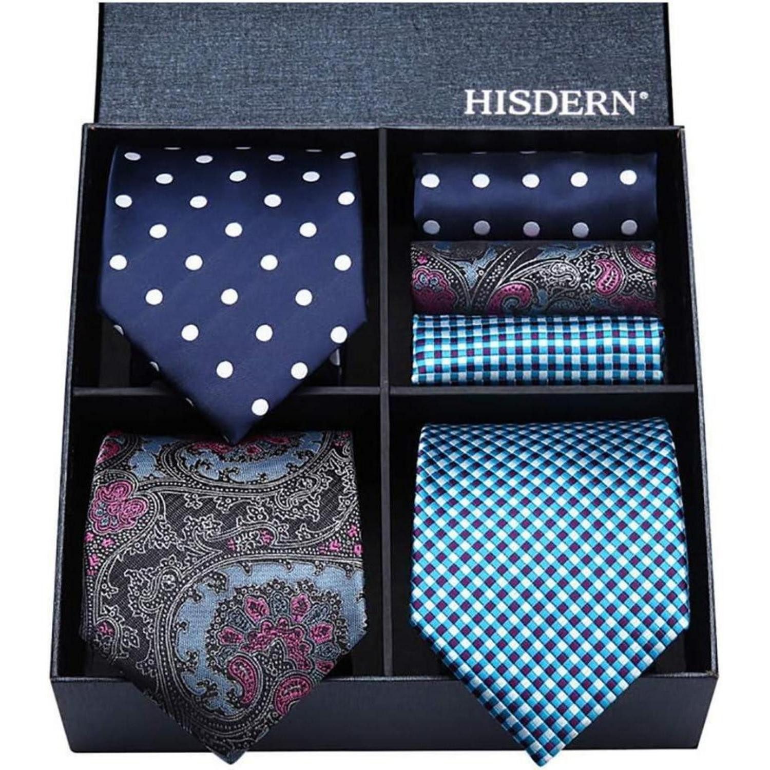 LuxusKollektion Krawatte Krawatte Herren Seide Einstecktuch 3er Set T3S-10 Einheitsgröße