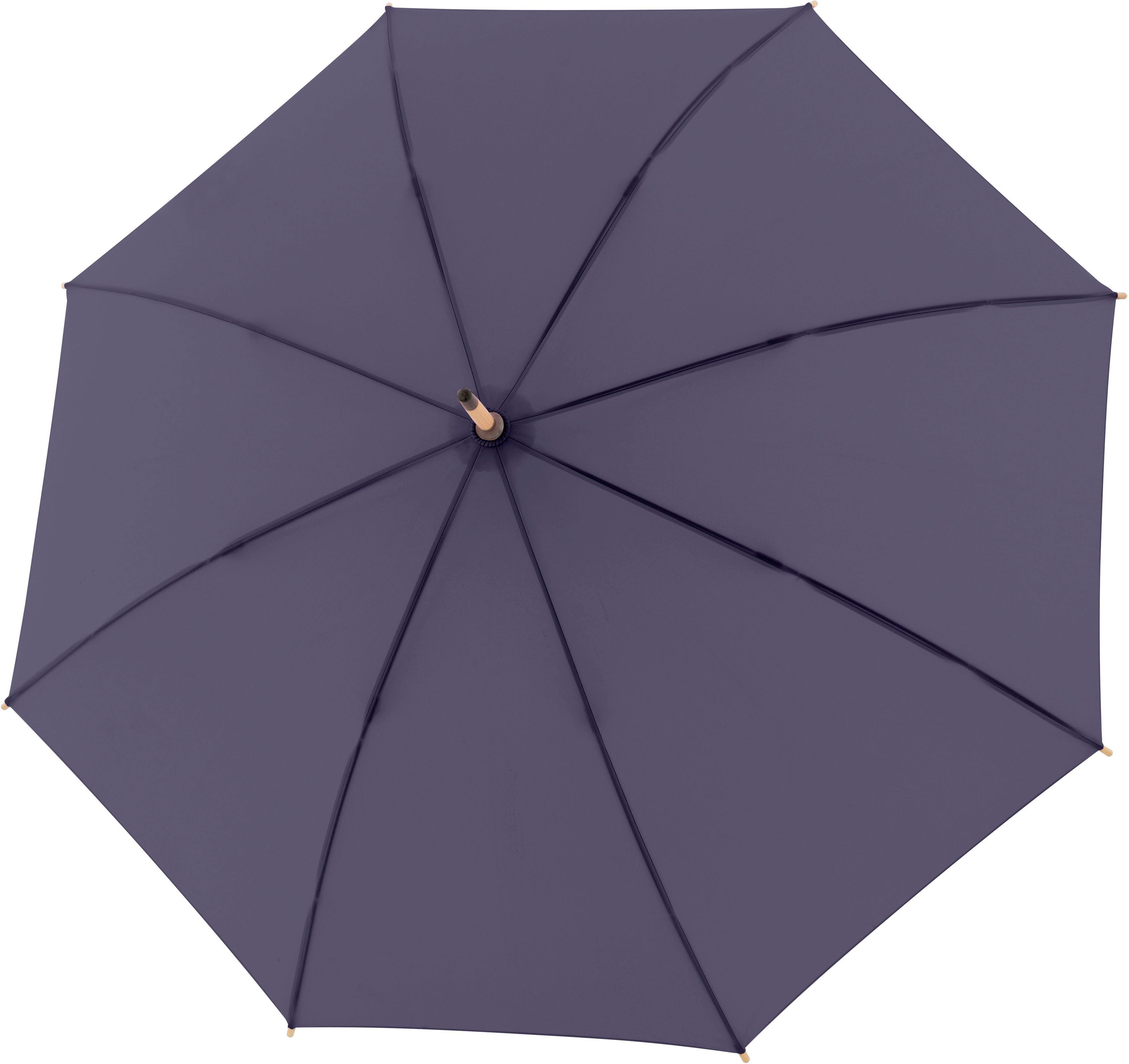 Long doppler® Stockregenschirm aus perfect uni, purple, nature Material recyceltem