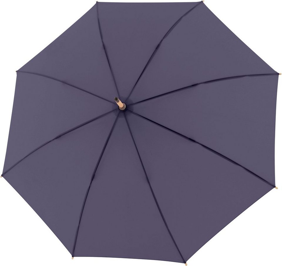 doppler® Stockregenschirm nature Long uni, perfect purple, aus recyceltem  Material, Für das Schirmdach werden recycelte PET-Flaschen verwendet