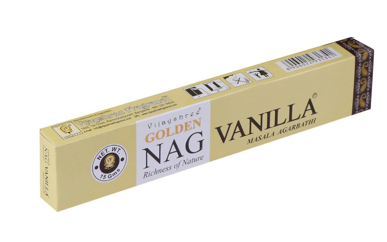 Vijayshree Räucherstäbchen Räucherstäbchen Vijayshree Incense "Golden Nag Vanilla" 15gr.