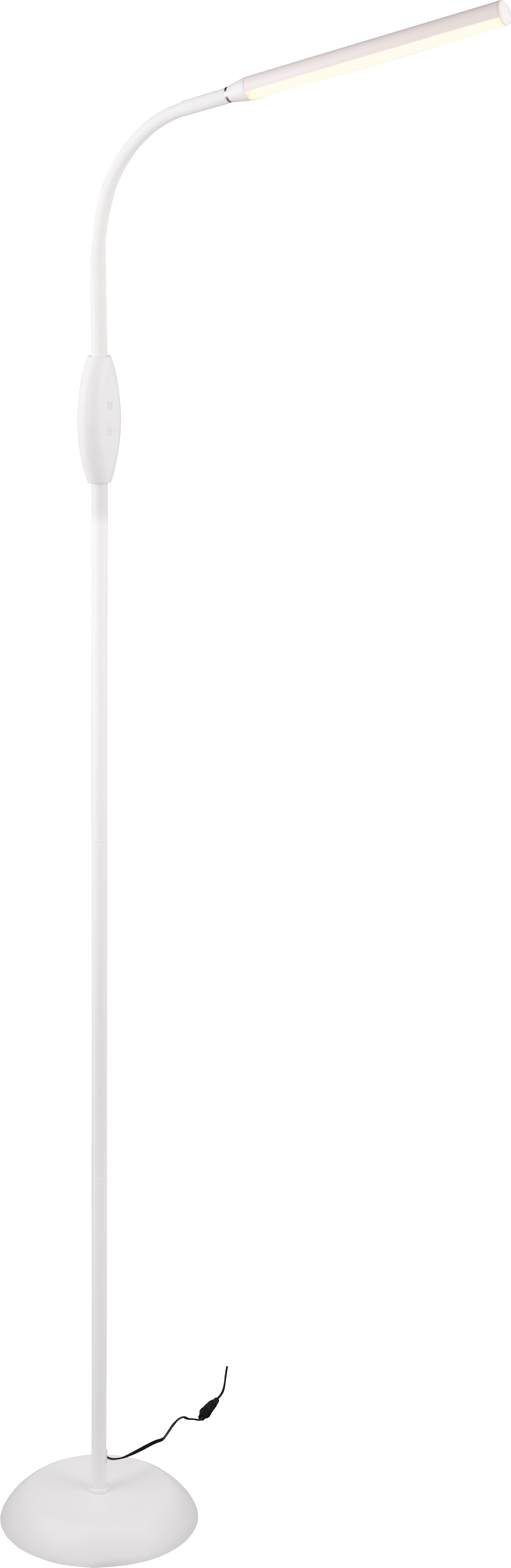 Reality Leuchten LED Stehlampe TORO, LED Stehleuchte mit Flexarm, Höhe 145cm Tiefe 45cm 5W 700 Lumen, Dimmfunktion, mehrere Helligkeitsstufen, LED fest integriert, Farbwechsler, warmweiß - kaltweiß, Touch Dimmer und Lichtfarbe in Stufen wählbar 3000-4000-