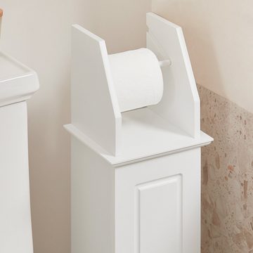 SoBuy Toilettenpapierhalter BZR53, Freistehend Toilettenschrank Badregal Badschrank Seitenschrank