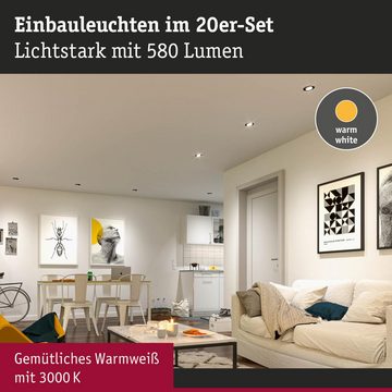 Paulmann LED Einbauleuchte LED Einbauleuchte in Weiß-matt 20x 4,8W 9000lm, keine Angabe, Leuchtmittel enthalten: Ja, fest verbaut, LED, warmweiss, Einbaustrahler, Einbauleuchte