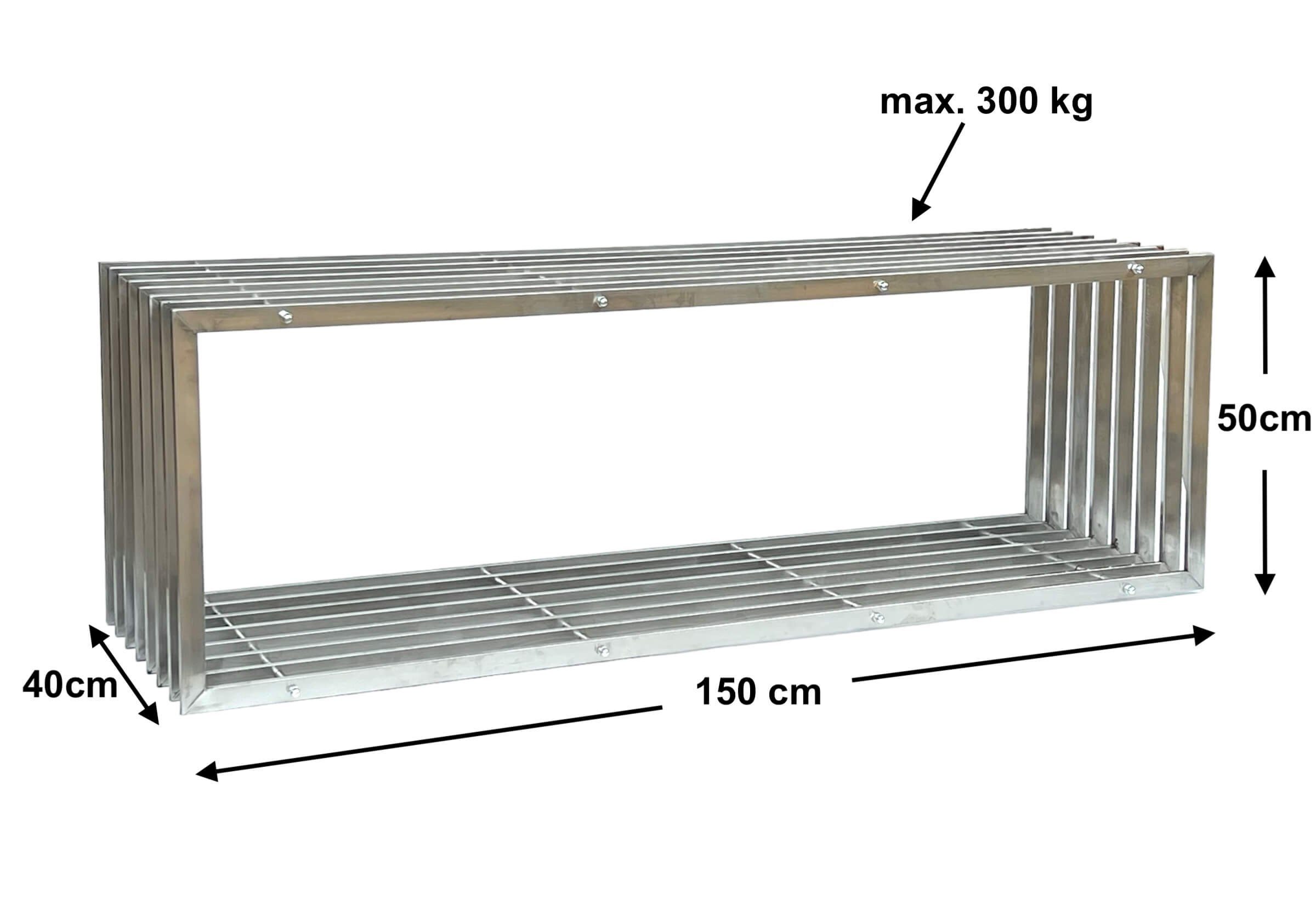 DanDiBo Gartenbank Edelstahl Metall Wetterfest 150 cm Sitzbank Bank Garten günstig online kaufen