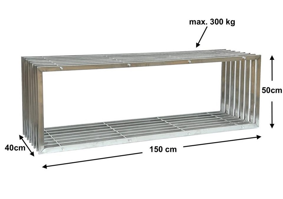 DanDiBo Bank cm Edelstahl Gartenbank Metall Garten Wetterfest Sitzbank Gartenbank 150