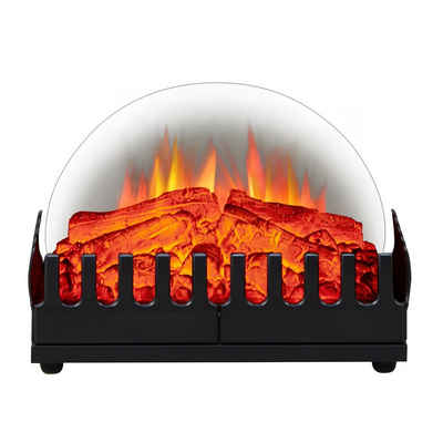 CrownFlame Elektrokamin Harry, Feuerstelle mit Heizung 2000W, Kamineinsatz, 3D-Flammeneffekt, LED-Beleuchtung