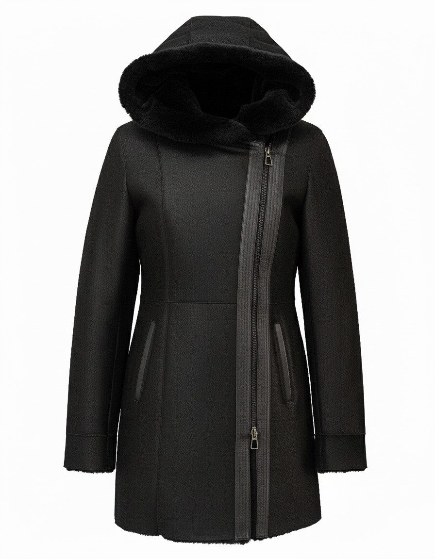 Hollert Wintermantel Damen Lammfellmantel Kate mit Kapuze günstig online kaufen