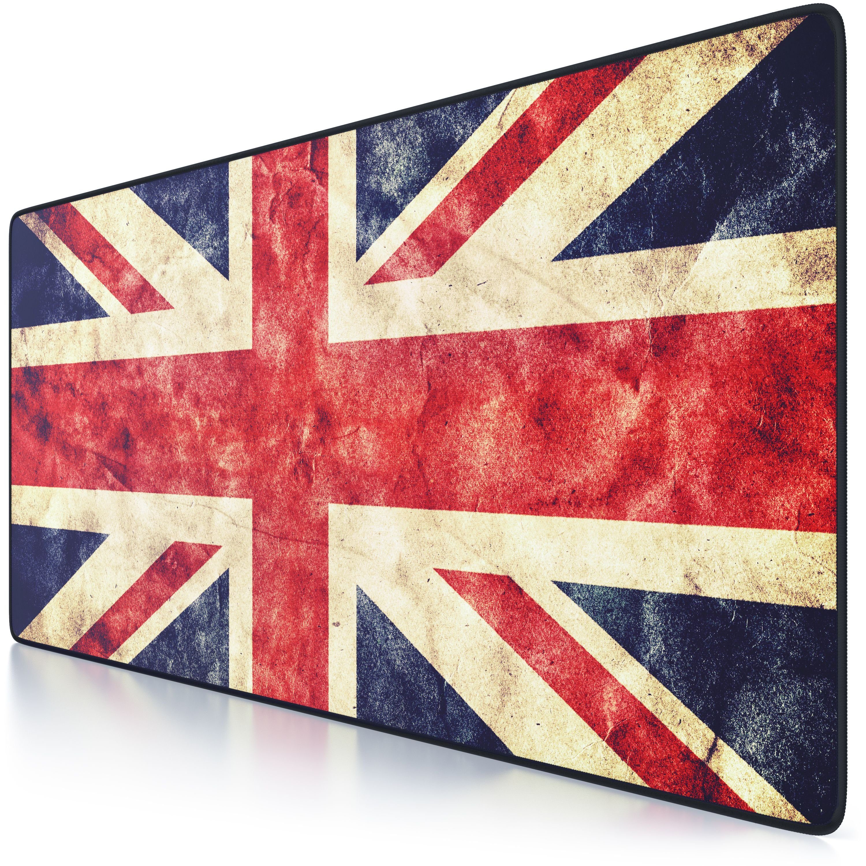CSL Gaming Mauspad XXL Speed Mousepad 900 x 400 x 3 mm, große Tischunterlage (1-St), rutschfest, abwaschbar, Geschwindigkeit & Präzision, Vintage Flagge