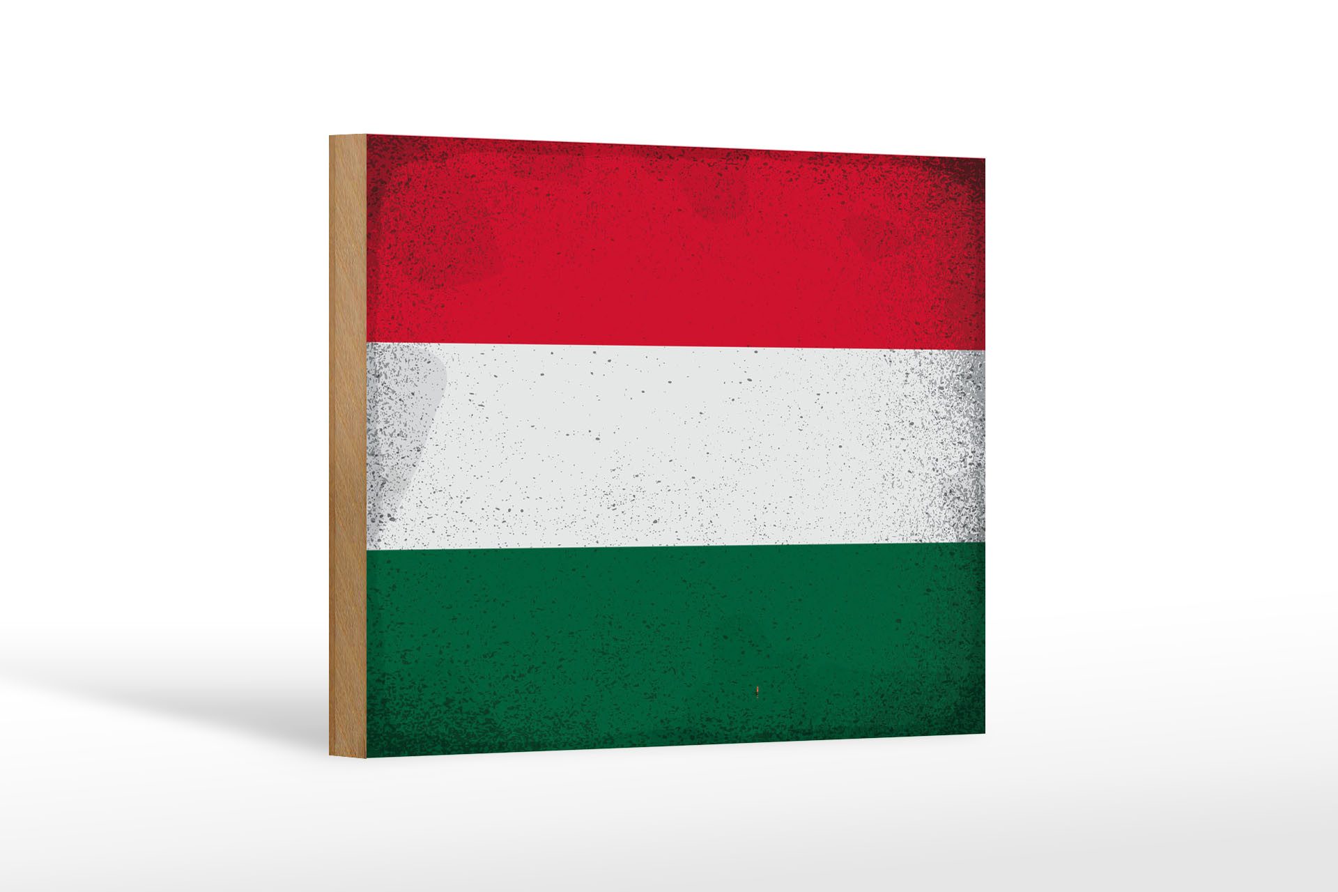 Femer GmbH Holzbild Flagge Ungarn 18x12 cm Flag of Hungary Vintage, Flaggen (1 St), Glatte Holzfaserplatte (MDF), vorn beschichtet