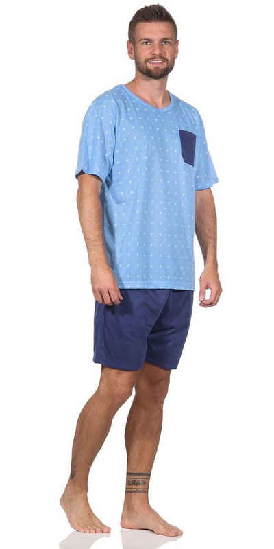 EloModa Capri-Pyjama Herren Pyjama Short und T-Shirt Schlafanzug, Gr. M L XL XXL (2 tlg)