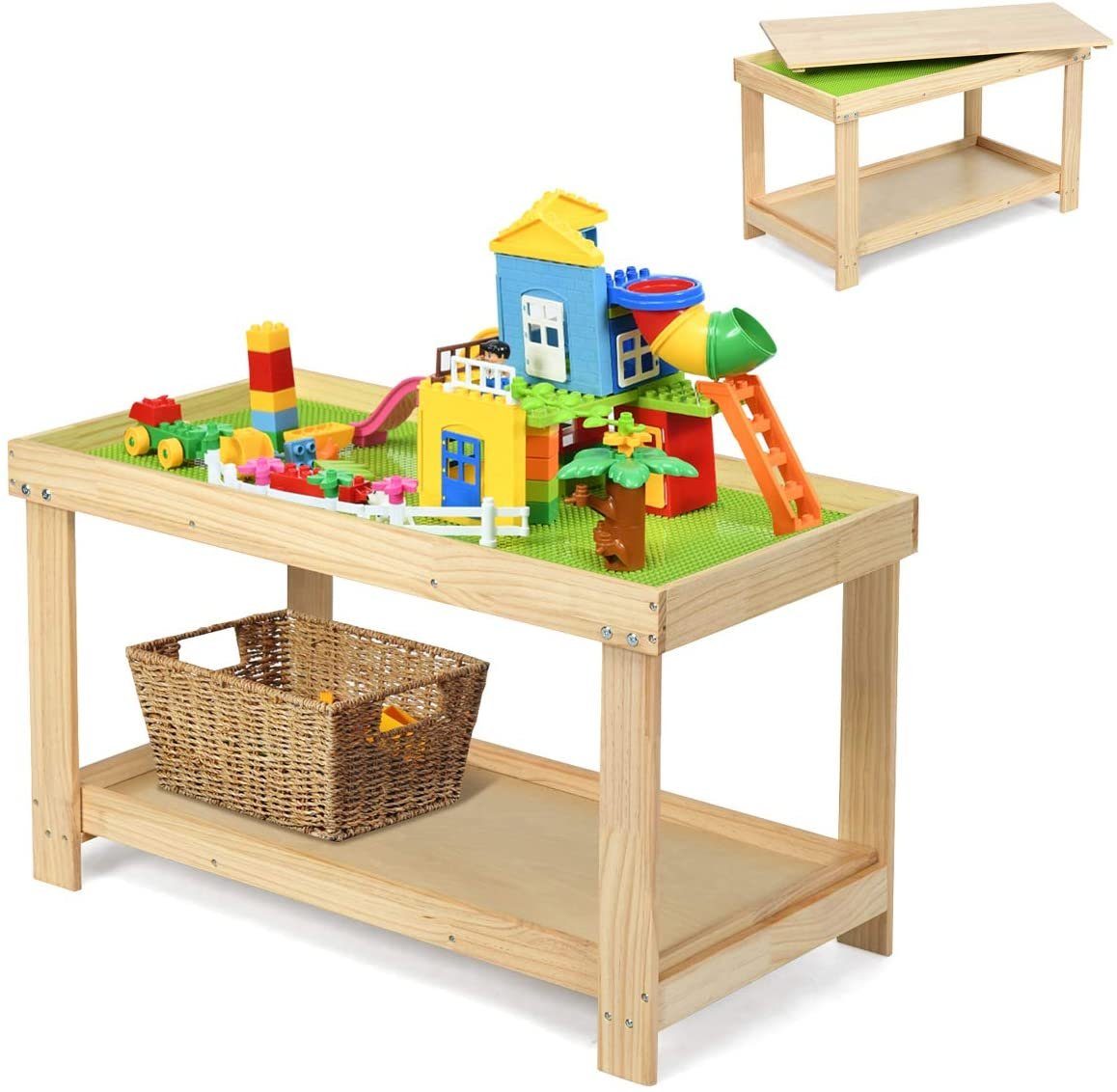 COSTWAY Spieltisch »Kinder Spieltisch«, mit Ablage und verstecktem